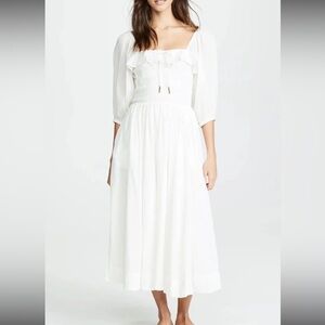 Free People Oasis Midi Dress Vintage White Cottage Core Womens M